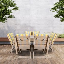 6-SEATER Pine Table & Chairs Incl Cushions