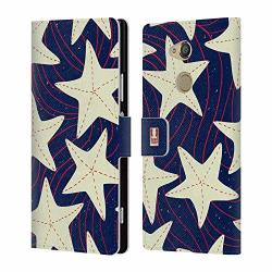 Head Case Designs White Starfish Marine Patterns Leather Book Wallet Case Cover For Sony Xperia XA2 Ultra