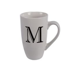 Mug - Household Accessories - Ceramic - Letter M Design - White - 4 Pack