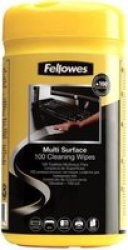 Fellowes Surface Cleaning Wipes 100 Pack