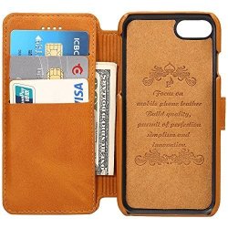 Samsung Galaxy S8 Leather Wallet Phone Case With Card Slots Cash Compartment Stand View Case Khaki