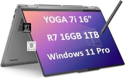 Lenovo Yoga 7 7I 16" Touchscreen 16GB RAM 1TB Pcie SSD Ist Precision Pen Win 11 Pro Standard 2-5 Working Days