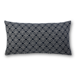@home Scatter Cushion Geo Embroidery Navy 35X65