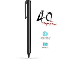 Heiyo Ipad Active Stylus-capacitive Digital Pen Supporting 40-HOUR Playing Time 30-DAY Stand-by 120-SECOND Auto Power Off With 3 Replaceable Fine Point Rubber Tips Touchscreen