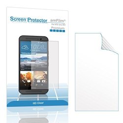 Htc One M9 Screen Protector Amfilm Premium HD Clear Invisible Screen Protector For Htc One M9 With Lifetime Replacement Warranty 3-PACK In Retail Packaging