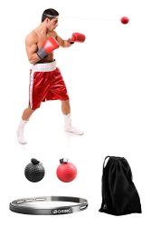 TEKXYZ Boxing Reflex Ball, 3 Difficulty Levels Boxing Ball with Headband,  Softer Than Tennis Ball, Perfect for Reaction, Agility, Punching Speed,  Fight Skill and Hand Eye Coordination Training 