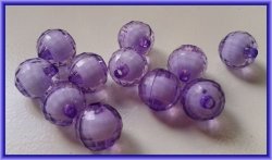 Lilac Acrylic Facet Rounds 10mm - Pack Of 20.