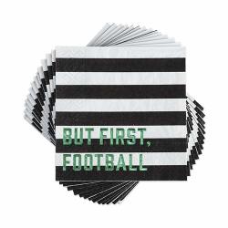 Cakewalk Party 7370 But First Football Appetizer Cakewalk Disposable Napkins Multicolor