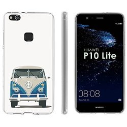 Huawei P10 Lite Tpu Silicone Phone Case Mobiflare Clear Ultraflex Thin Gel Phone Cover - Vw Bus For Huawei P10 Lite 5.2" Screen