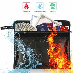 Fireproof Document Bag - Money Bag Non-itchy Silicone Coated Water Resistant Envelope Pouch Bag Fireproof Safe Storage For Cash Documents Jewelry And Passport
