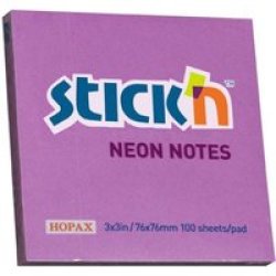 - Adhesive Notes 76X76MM - Neon Purple Box Of 12