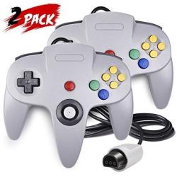 2 Pack N64 Controller Innext Classic Wired N64 64-BIT Gamepad Joystick For Ultra 64 Video Game Console N64 System Mario Kart Grey