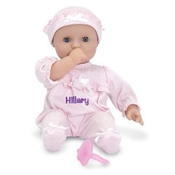 Melissa & Doug Personalized Mine To Love Jenna 12" Soft Body Baby Doll With Romper & Hat