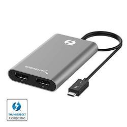 Sabrent Thunderbolt 3 To Dual Displayport Adapter Supports Up To Two 4K 60HZ Monitors On Mac And Some Windows Systems TH-3DP2