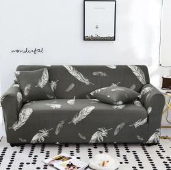 Nu Dekor - Elastic Couch Cover Set 3-2-1 - White Feathers