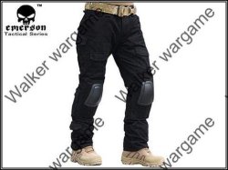 Tactical Battle Pants Build In Knee Pads - Swat Black Size 36