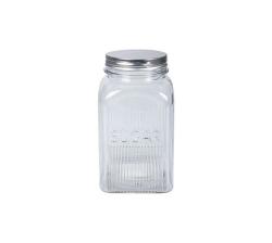 Storage Jar Glass Metal-lid 10CM X 18CM 1 Liter Sugar