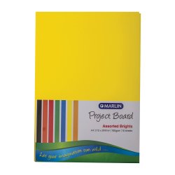 Marlin Project Boards A4 160GSM 10'S Bright Assorted Pack Of 10