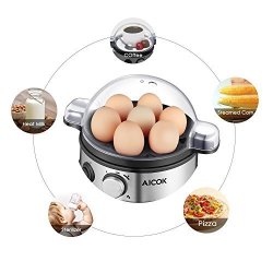 Leoyee Egg Cooker Electric Egg Poacher Egg Steamer Boiled Poached Rapid Egg  Cooker with Automatic Shut Off, Soft, Medium, Hard-Boiled Egg Cooker,7