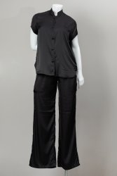 Black Short Sleeve Blouse - 36