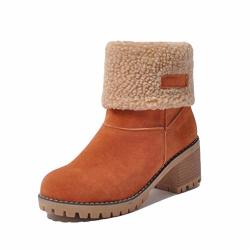 August Jim Womens Boots - Slip On Winter Suede Leather Ankle Boots For Women