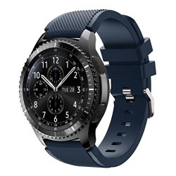 Iusun Luxury Band For Samsung Gear S3 Frontier Silicone Band Bracelet Strap Soft Dark Blue