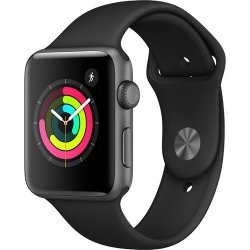 Apple Watch Series 3 GPS 42mm in Space Grey Aluminium Case with Black Sports Band