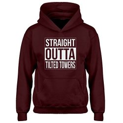 Kids Hoodie Straight Outta Tilted Towers Youth XS - 4-5 Maroon Youth-size Hoodie