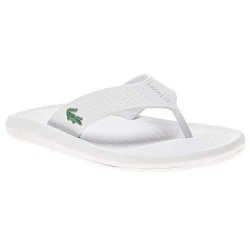 Lacoste Mens Croco Sandal 219 1 Cma Lightweight Toe Post Summer Sandals White green 9