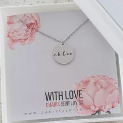 Chloe Personalized Round Necklace Stainless Steel Silver Gold Or Rose Gold Ready In 3 Days