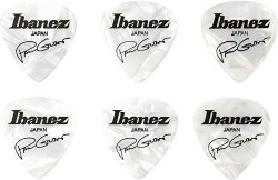 Ibanez B1000PGPW Paul Gilbert Signature Picks 6 Pack Pearl White