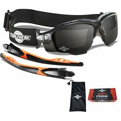 Toolfreak Spoggles Work And Sports Safety Glasses Anti Glare Distortion Free Smoke Tinted Lens Foam Padded Wear Them As Glasses Or Goggles Protect From