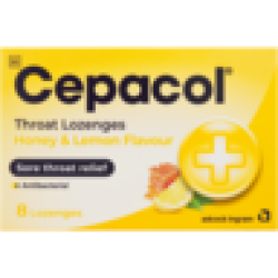 Honey & Lemon Flavour Throat Lozenges 8 Pack