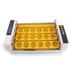 Hatch Machine Home Full Automatic Poultry Incubator With 24 Egg Candler & Injector Single Supply Us Plug Yellow & Transpar