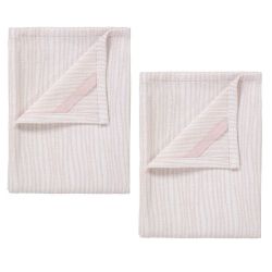 Tea Towels In Lily White And Rose Dust Belt Set Of 2