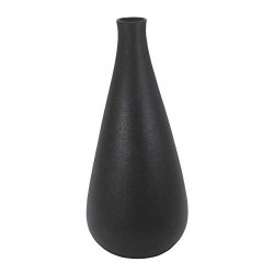 Black Ceramic Single Flower Vase for Indoor Home Decor Table Centerpieces/Arrangements Gemseek 8.5 Inch Bud Vase for Flowers