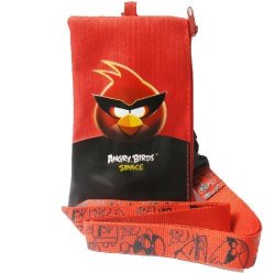 Rovio Red Angry Birds Space Pouch With Lanyard - Angry Birds Travel Pouch