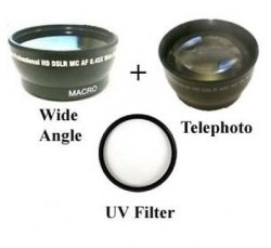 Wide Lens + Telephoto Lens + Uv For Canon Hf G20 Canon Hf G25 Canon Hf G30 Canon HFG30 Canon HFS10