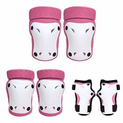 Efgg 3-8 Years Kids Knee Pads Elbow Pads Wrist Guards Adjustable Protective Gear Set For Skateboarding Inline Roller Skating Cycling Bmx Bicycle Scooter Outdoor