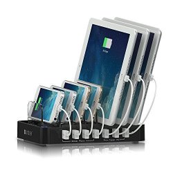 Satechi 7-PORT USB Charging Station Dock For Iphone X 8 Plus 8 Ipad Pro Air MINI Samsung Galaxy S8 Nexus Htc And More Black