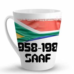 Makoroni - 1958 1981 Saaf South Africa Flag South African - 12 Oz. Unique Ceramic Coffee Cup Latte Mug
