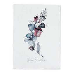 @home MINI Card Best Wishes Blu purple Floral 10X7CM