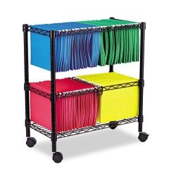 Rolling Two-tier File Cart 26W X14D X 29-1 2H Black Sold As 1 Each