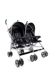 Chelino - Miami 5 Position Twin Buggy With Front Bar & Sun Shade - Black
