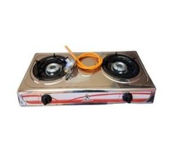 2 Burner Gas Stove Stainless Steel With Pipe And Regulator