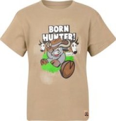 Sniper Africa Born Hunter Kids Khaki T-Shirt