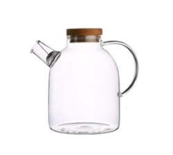 1.5L Glass Kettle With Wooden Lid