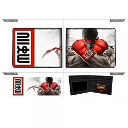 Bioworld Official Street Fighter Faux Leather Bifold Wallet- 3"X4" Folded- Ryu