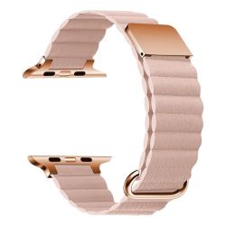 Magnetic Pu Leather Band For 38MM 40MM 41MM Apple Watch - Light Pink