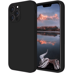 Black Silicone Cover For Iphone 13 Pro Max - Camera Cut-out Minimalist Case